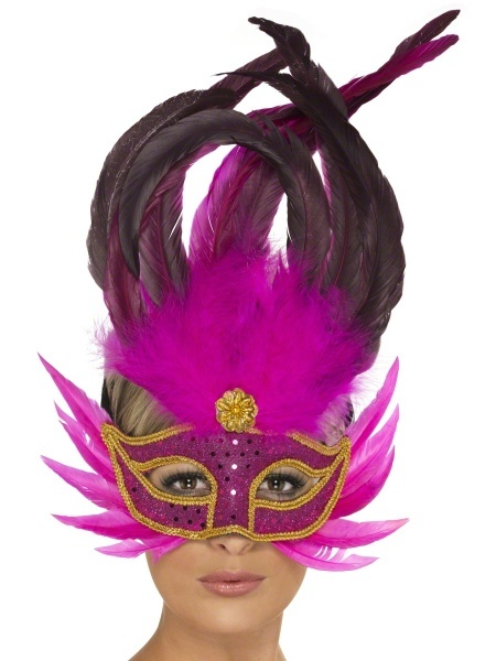 Benátska maska Carnival - ružová