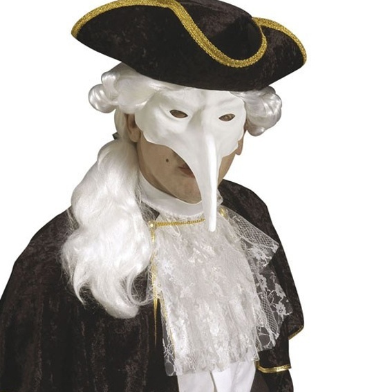 Benátska maska Nos - biela