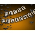 Banner Halloween - čiernobiely