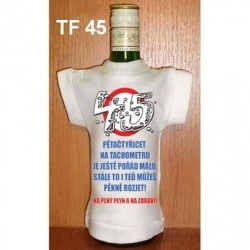 Tričko na fľašu s vtipnou potlačou  45 - na tachometri