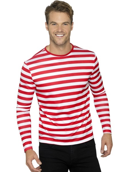 Pruhované tričko červeno-biele